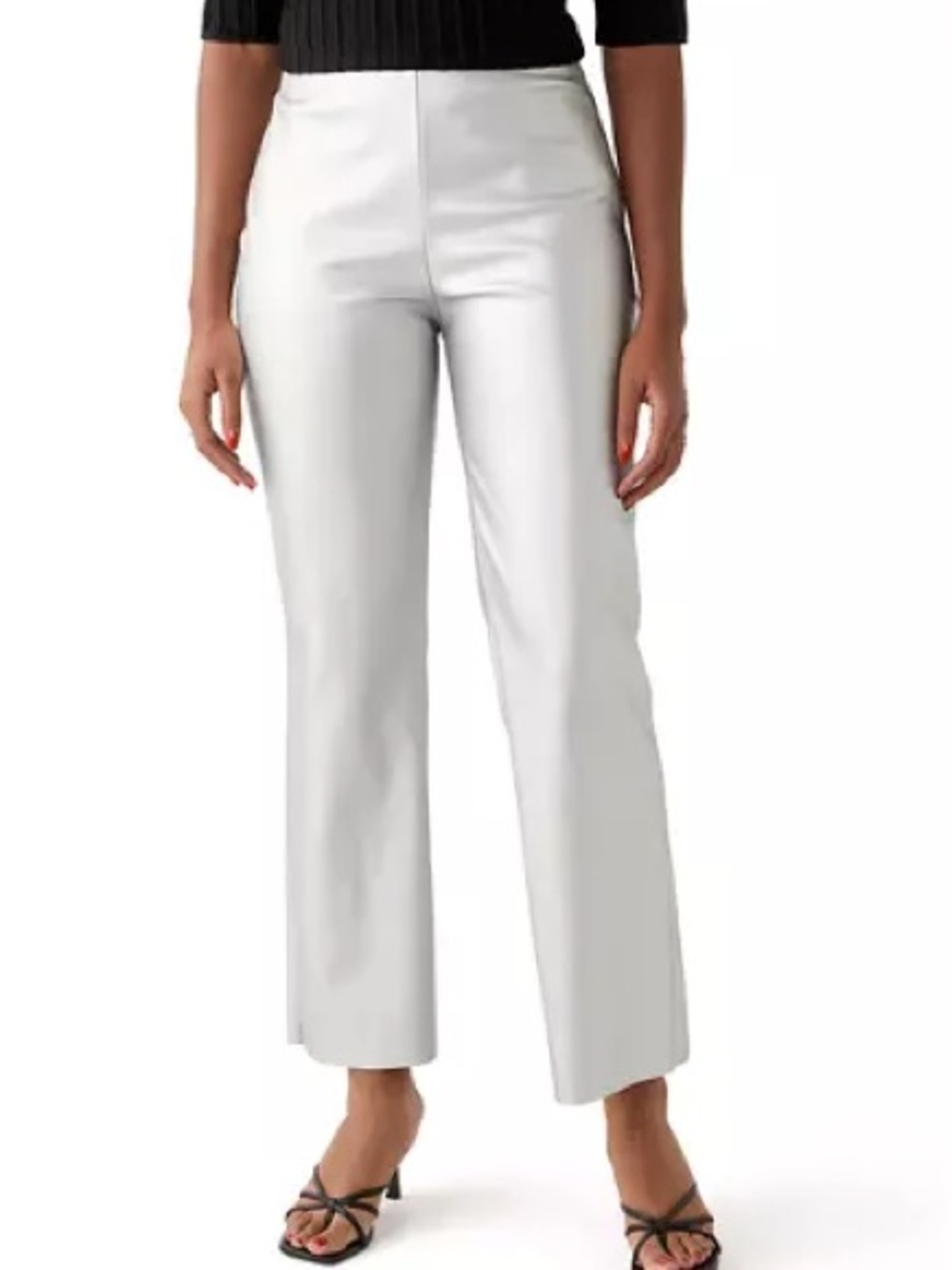Vince Camuto Women's Crop Flare Coated Vegan Leather Pants
